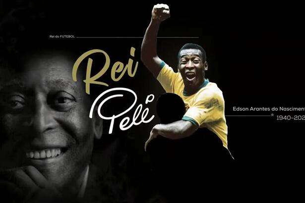 Imagem do rei Pelé feita pela Band para colocar em seus programas na coberta da morte de Edson Arantes do Nascimento.