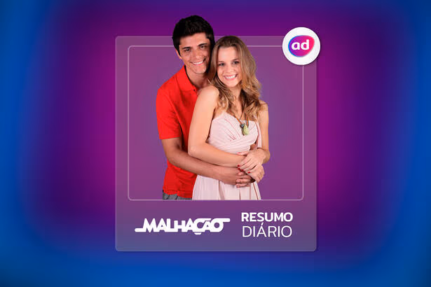 Arte de divulgação do resumo diário da novela Malhação 2010 exibida no Viva