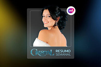 Arte do resumo semanal da novela cristal exibia no sbt