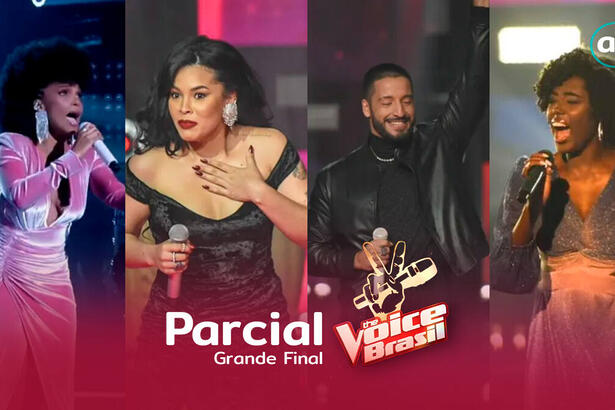 Mila Santana, Bell Lins, Juceir Jr. e Keilla Júnia se apresentando no palco do The Voice Brasil