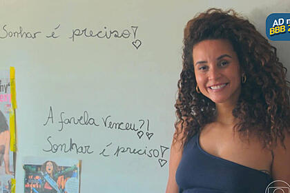 Domitila Barros na chamada de apresentação do BBB 23
