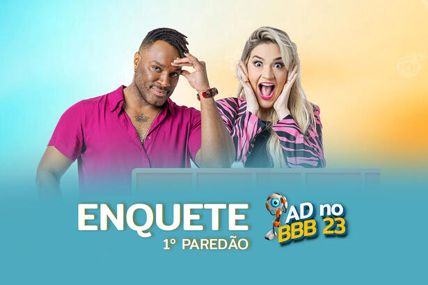 Fred Nicácio e Marília na arte de divulgação do 1º Paredão do BBB 23
