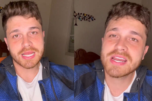 Gustavo Tubarão em trechos de um vídeo publicação no Instagram