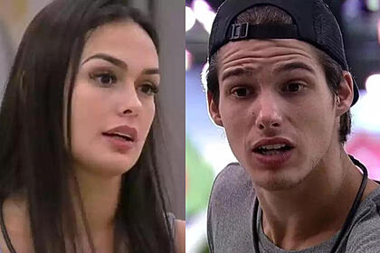 Larissa e Gabriel em uma montagem, no BBB 23