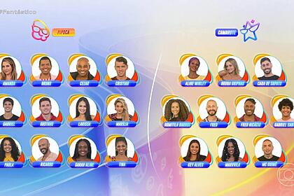 Todos os participantes do BBB 23. Eles disputam prova de imunidade na estreia do programa