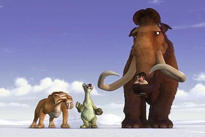 Trecho do filme A Era Do Gelo, exibido pela TV Globo na Sessão da Tarde