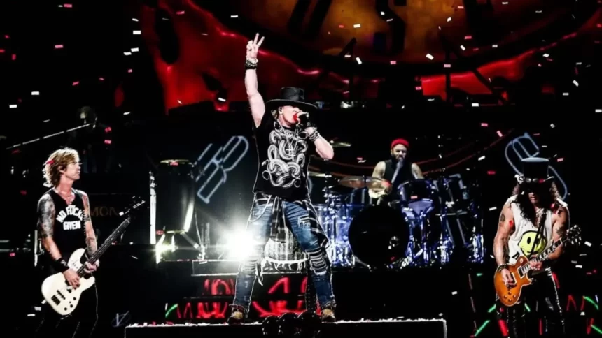 Guns N' Roses durante show na Europa