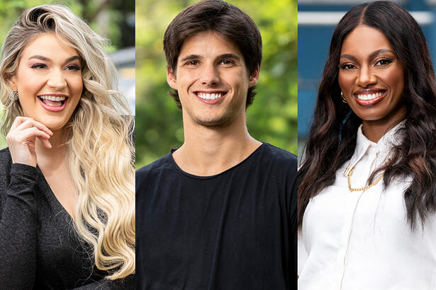 Montagem Marilia Cabrita, Gabriel Fop e Tina, os eliminados do BBB 23