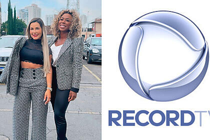 Deolane Bezerra posa ao lado da advogada Adélia Soares nos corredores da Record TV