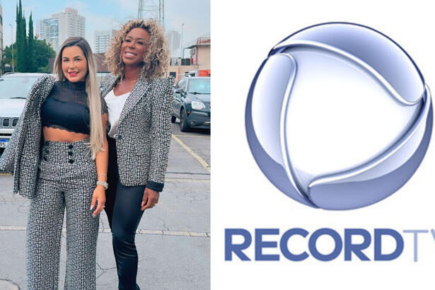 Deolane Bezerra posa ao lado da advogada Adélia Soares nos corredores da Record TV