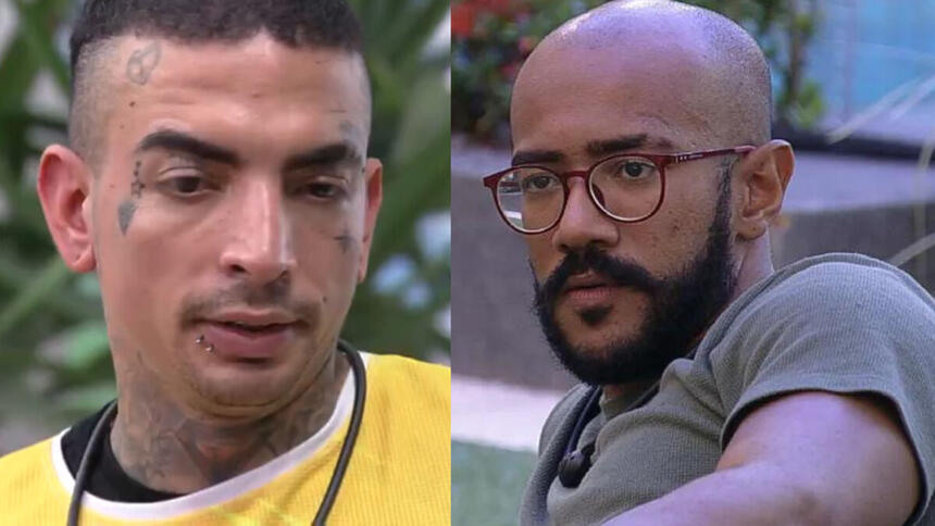 MC Guimê Ricardo na área externa do BBB 23, após conquistarem da Prova do Líder