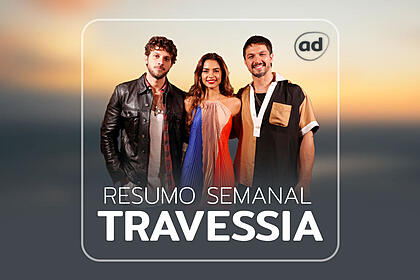 Arte do resumo semanal da novela travessia