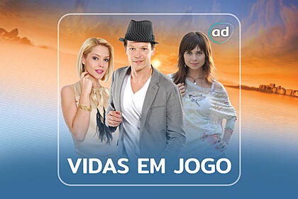 Arte de divulgação do resumo semanal da novela vidas em jogo