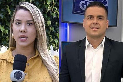 Repórteres Daniela Mazzei e Marcelo Castro, da Record TV Itapoan, em uma montagem