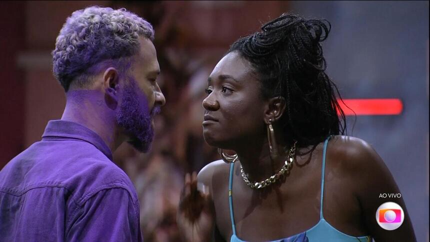 Fred e Sarah Aline durante o jogo da Discórdia no BBB 23