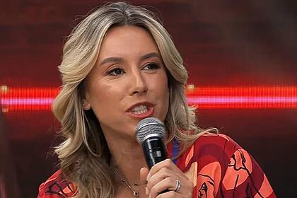 Cris Dias participando do programa Faustão na Band
