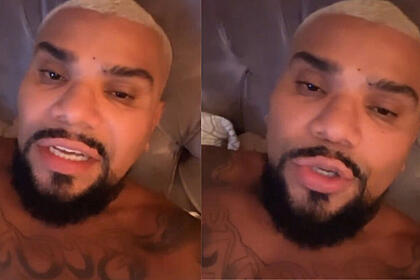 Naldo, em trecho de um vídeo gravado sem camisa e publicado nos stories do Instagram