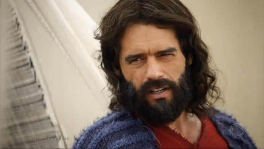 Guilherme winter, como moisés, em trecho da novela os dez mandamentos