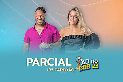 Fred Nicácio e Bruna Griphao na arte de parcial do 13ºparedão