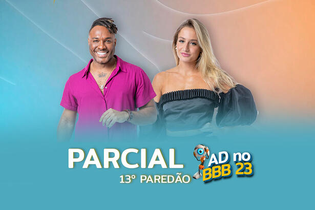 Fred Nicácio e Bruna Griphao na arte de parcial do 13ºparedão