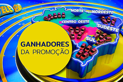 Arte de divulgação dos ganhadores da Tele Sena regional da Tele Sena de Páscoa Que Trazes Pra mim
