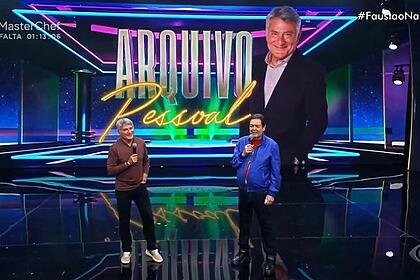 Cleber Machado recebeu depoimentos de amigos e familiares no Faustão na Band
