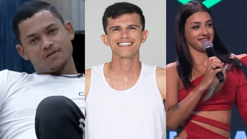 Gabriel Roza, Tiago Dionisio e Bia Miranda em uma montagem