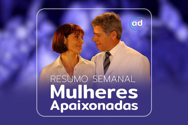 Christiane Torloni e José Mayer na arte de divulgação do Resumo de Mulheres Apaixonadas