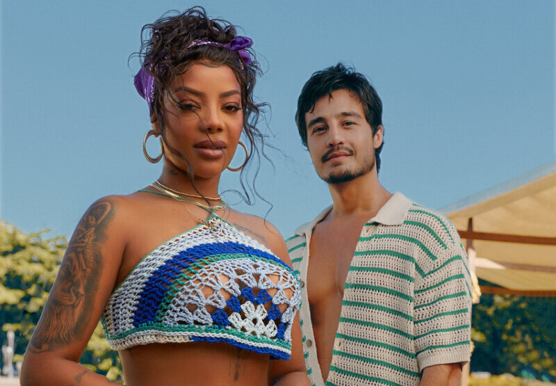 Tiago Iorc e Ludmilla na gravação do clipe de Zangadinha