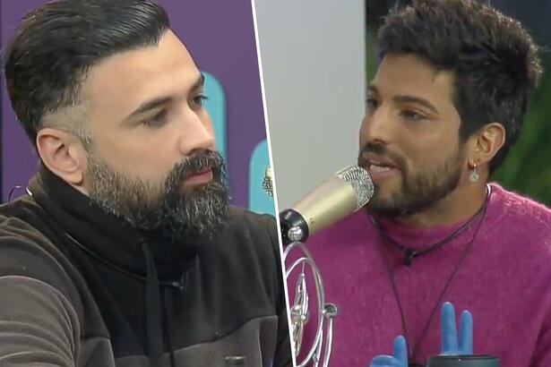 Bruno Tálamo e Ricardo Villardo em uma montagem durante a atividade de apontamento