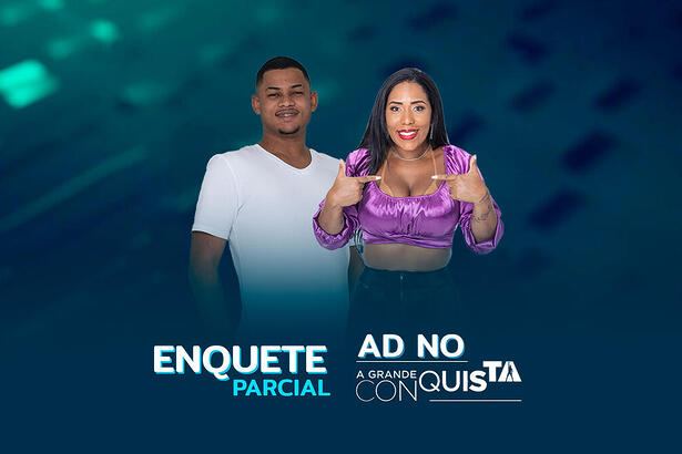 Daniel Toko e Janielle Rodrigues na arte de divulgação da Enquete da 6ª Zona de Risco do A Grande Conquista