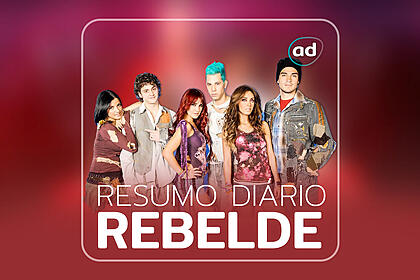 Logo do resumo diário da novela rebelde, exibida no sbt