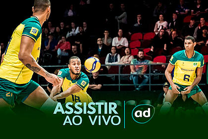 Arte onde assistir ao jogo Estados Unidos x Brasil, pela Liga das Nações de Vôlei