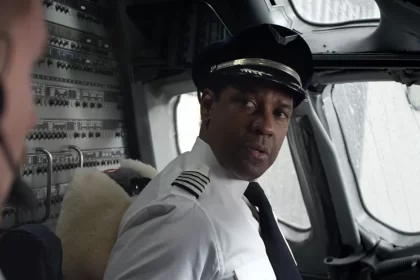 Denzel Washington em trecho do filme O Voo, exibido pelo SBT