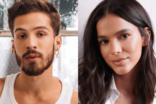 Montagem com João Guilherme e Bruna Marquezine