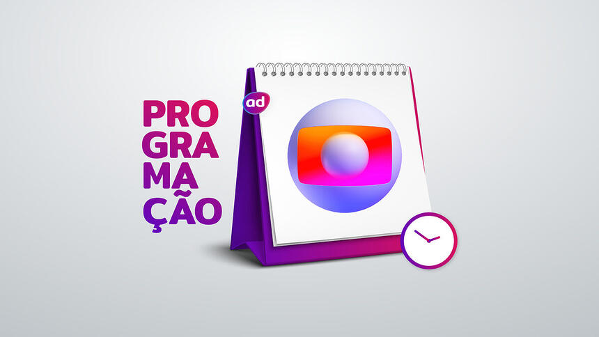 Arte de divulgação da programação da TV Globo