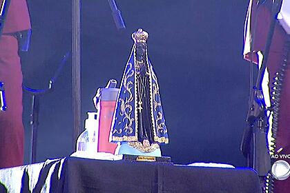 Imagem de Nossa Senhora Aparecida na transmissão do São João Record Nordeste