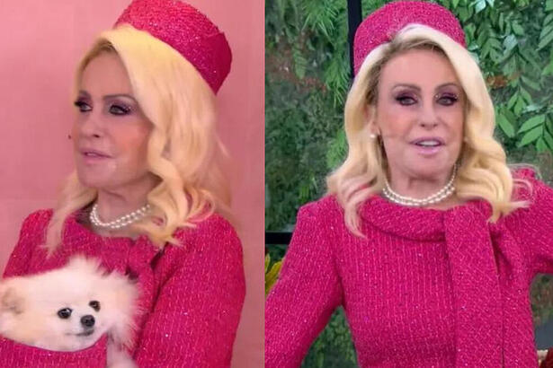 Ana Maria Braga vestida de Barbie no Mais Você