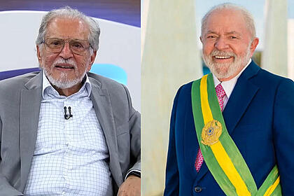 Carlos Alberto de Nóbrega e Lula em um montagem