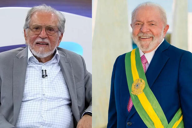 Carlos Alberto de Nóbrega e Lula em um montagem