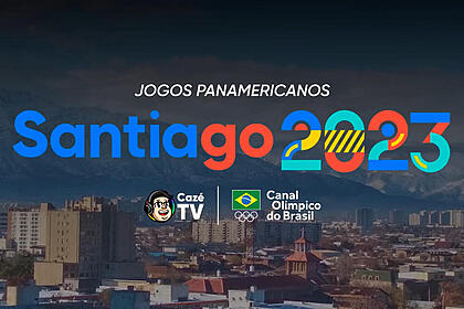 Folder de lançamento dos Jogos Pan-Americanos na CazéTV