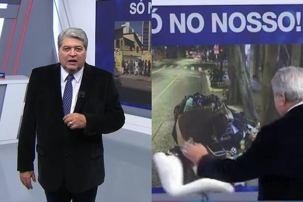 José Luiz Datena se revoltou e chutou cadeira no Brasil Urgente