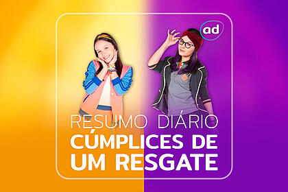 Protagonistas de cúmplices de um resgate na arte do resumo da novela