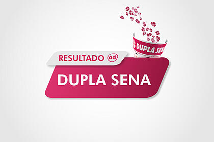 Arte do resultado da Dupla Sena da Loterias Caixa