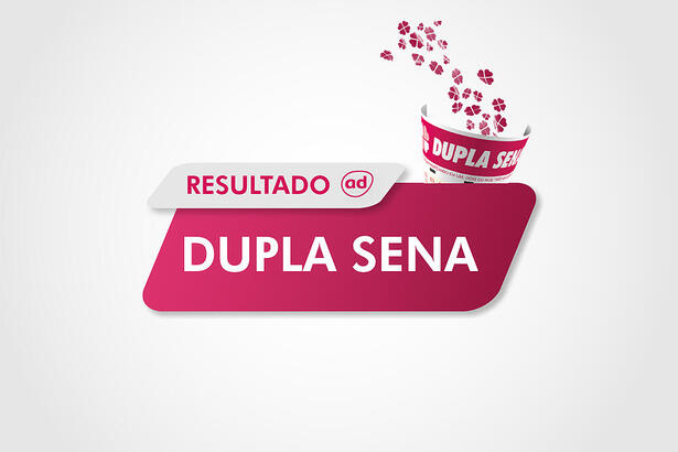 Arte do resultado da Dupla Sena da Loterias Caixa