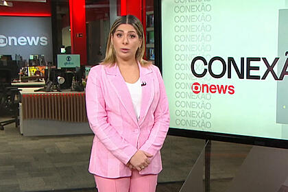Daniela Lima no estúdio do Conexão, em São Paulo
