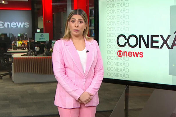 Daniela Lima no estúdio do Conexão, em São Paulo