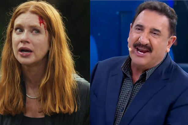 Marina Ruy Barbosa, na novela Fuzuê, em montagem com Ratinho