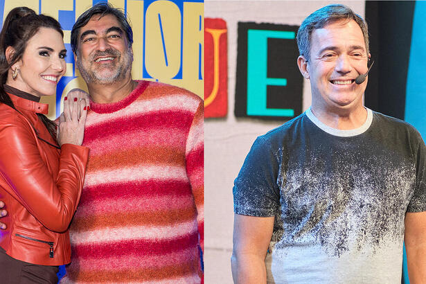 Glenda Kozlowski, Zeca Camargo e Tatola Godas em uma montagem