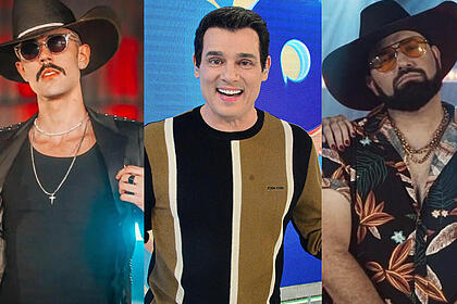 Luan pereira, celso portioli e dj chris no beat em uma montagem